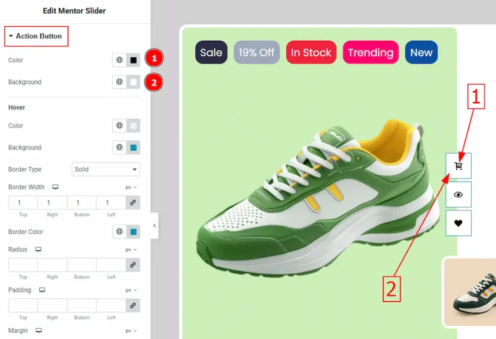 How to use the Mentor Slider widget by Ultimate Store Kit 30 Action Button 01 1 - BdThemes