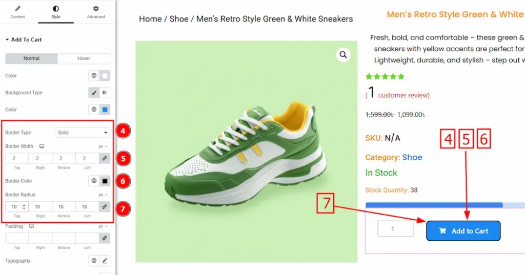 How to use the Add To Cart widget by Ultimate Store Kit 6 Add to cart Normal 02 - BdThemes