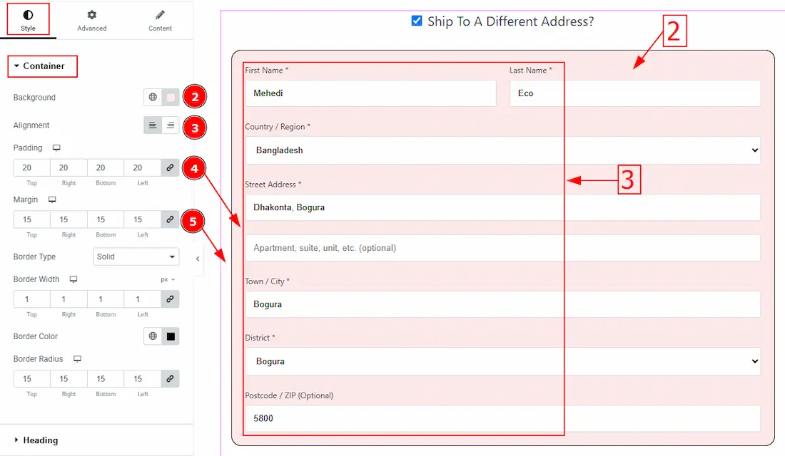 How to use the Checkout (Page) widget by Ultimate Store Kit 4 Container 01 - BdThemes