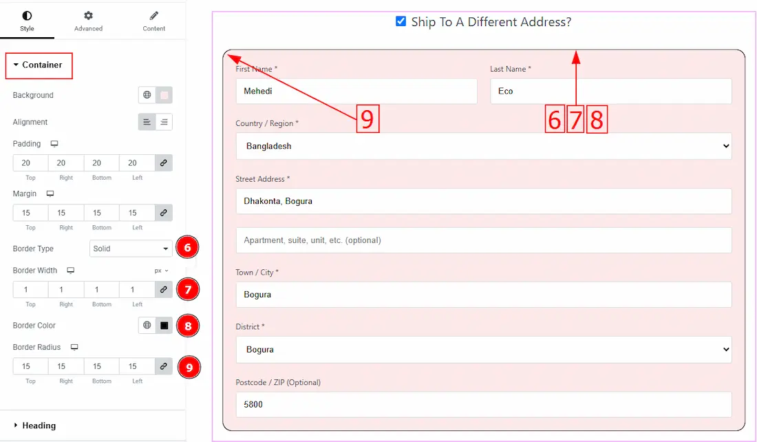 How to use the Checkout (Page) widget by Ultimate Store Kit 5 Container 02 - BdThemes