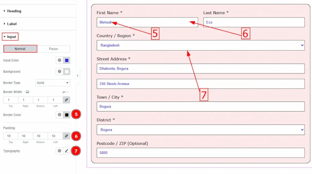 How to use the Checkout Shipping Form widget by Ultimate Store Kit 9 Input Normal 02 - BdThemes