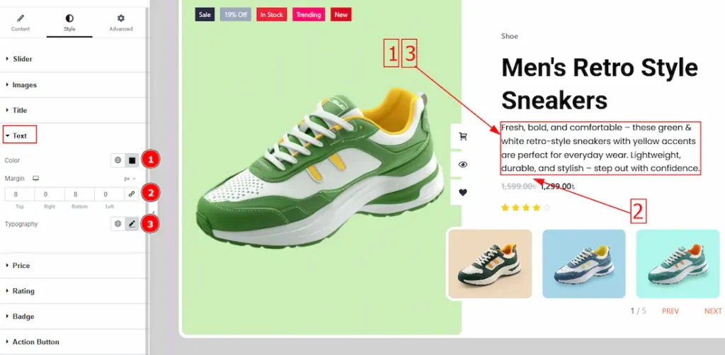 How to use the Mentor Slider widget by Ultimate Store Kit 20 Text 1 - BdThemes