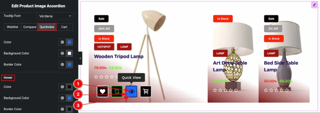 action button quick view hover - BdThemes