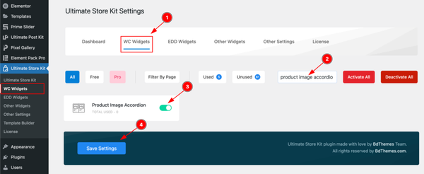 Enable the Product Image Accordion Widget