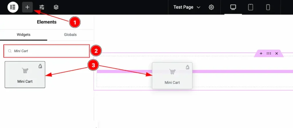 Inserting The Mini Cart widget