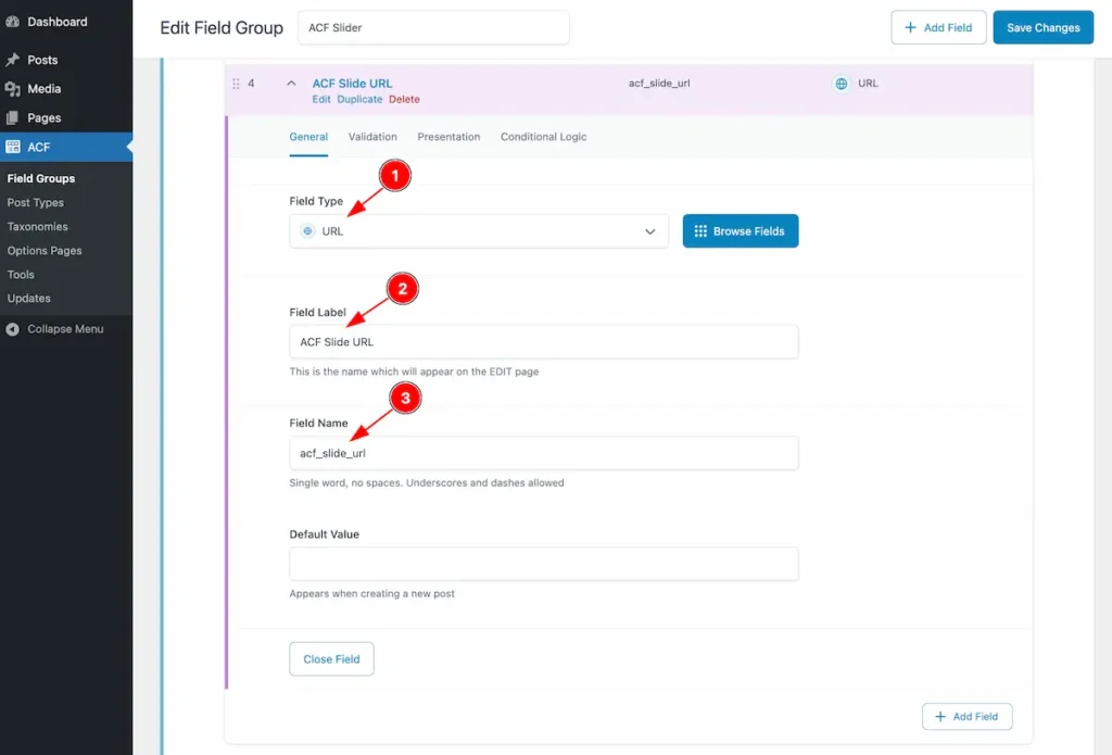 How to use ACF Slider Widget by Element Pack Pro 7 ACF Slide URL - BdThemes