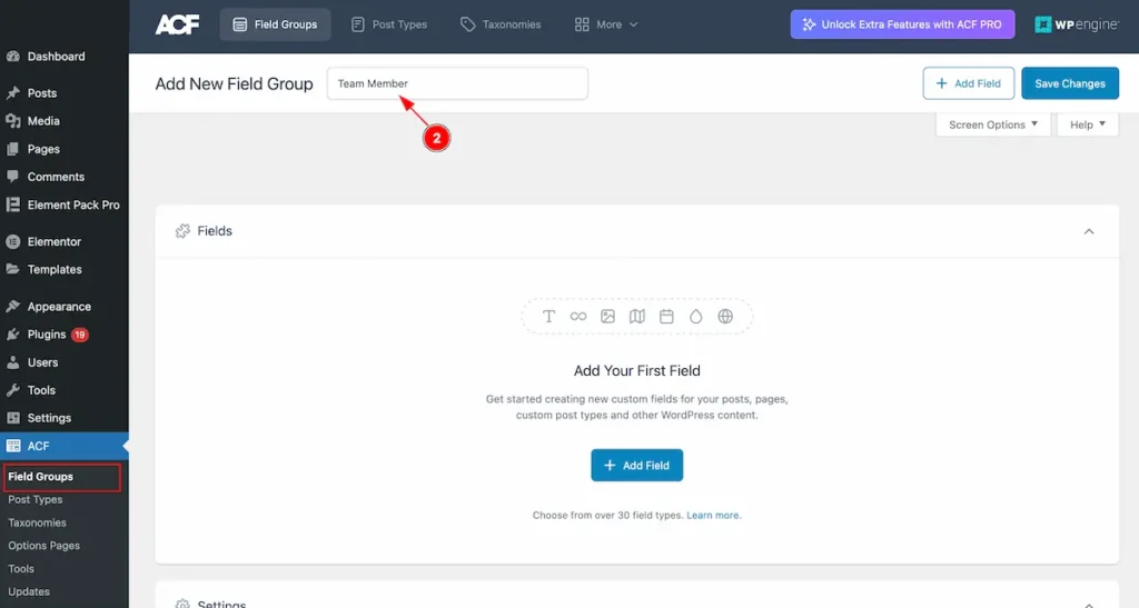 How to use ACF Accordion Widget by Element Pack Pro 3 ACF add new fields 2 - BdThemes