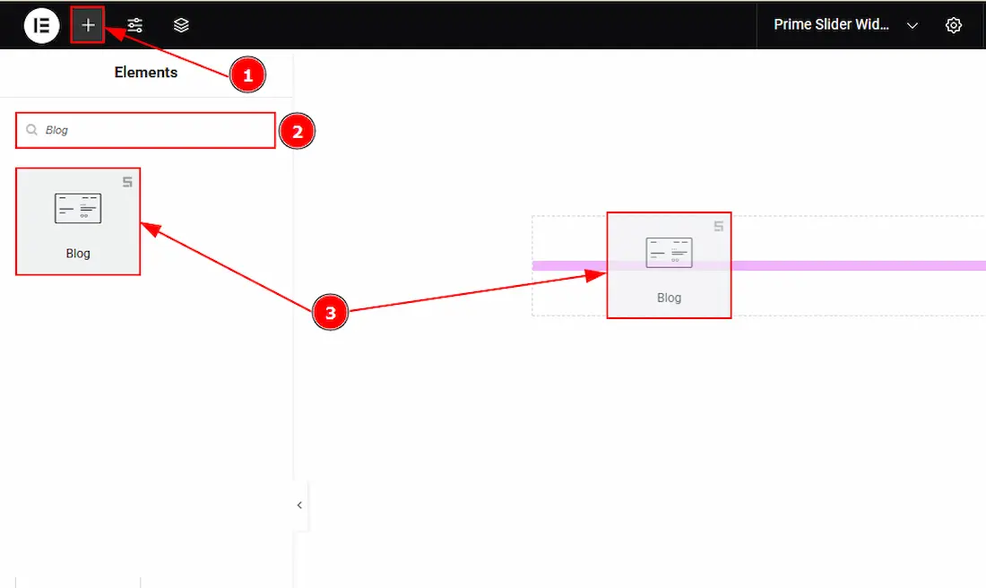 How To Use The Blog Slider Zinset Skin By Prime Slider 2 Inserting The Blog Slider widget