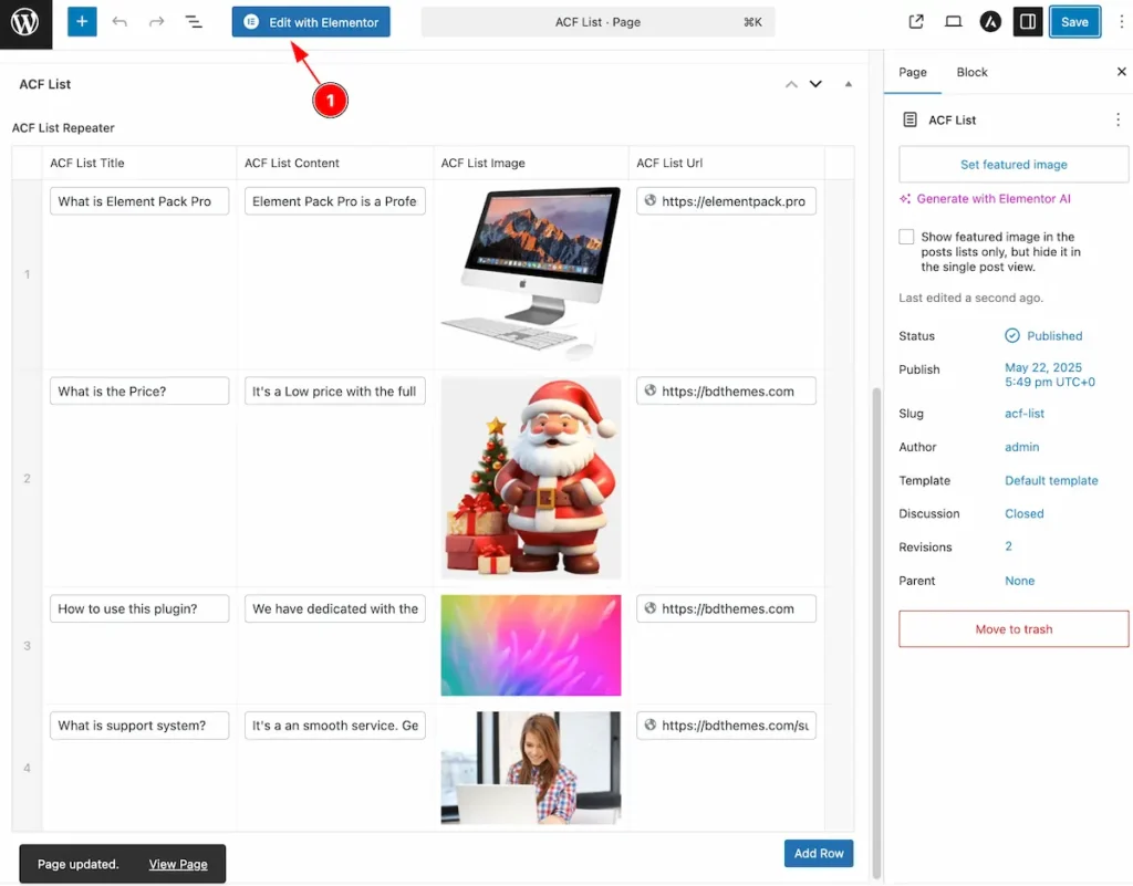 How to use ACF List Widget by Element Pack Pro 11 Edit with elementor - BdThemes