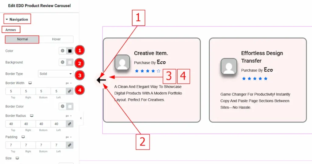 How to use the EDD Product Review Carousel widget by Ultimate Store Kit 17 Navigation Arrows Normal 01 1 - BdThemes