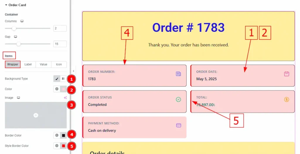 Order Card Items Wrapper - BdThemes