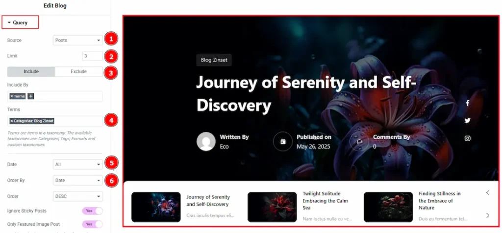 How To Use The Blog Slider Zinset Skin By Prime Slider 8 Query Section