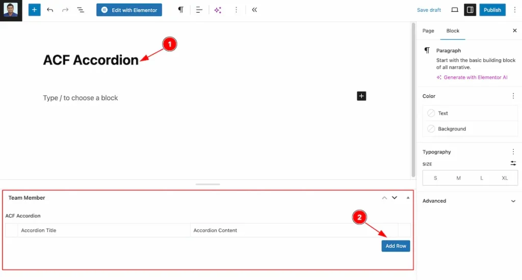 How to use ACF Accordion Widget by Element Pack Pro 12 add row - BdThemes
