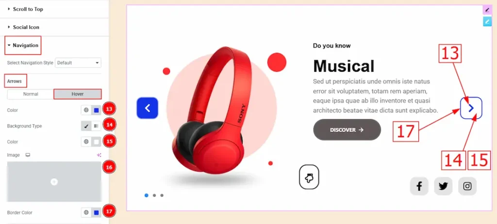 S. Navigation Arrows Hover - BdThemes