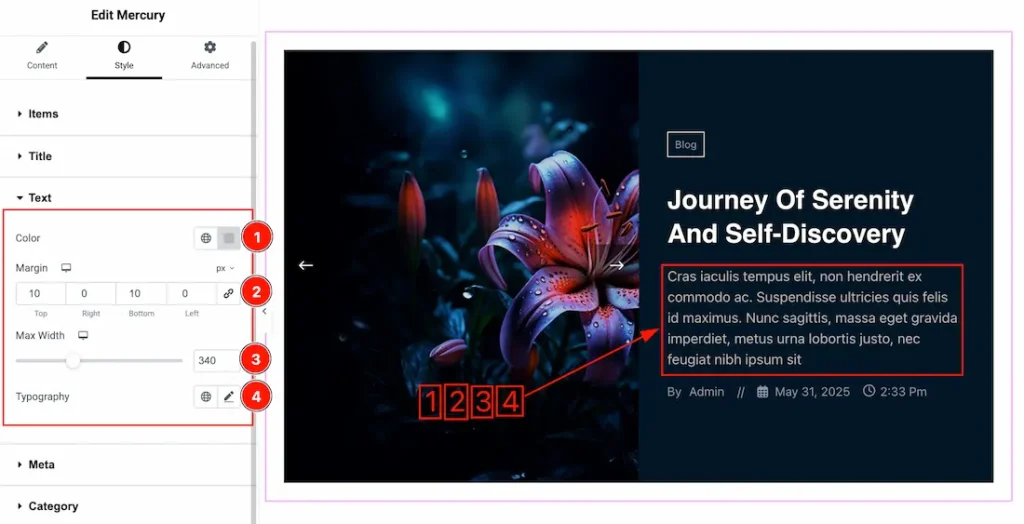 How To Use The Mercury Slider Widget By Prime Slider 12 Text Section