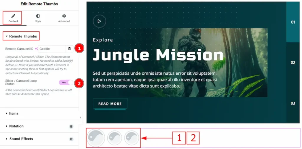 Remote Thumbs Section