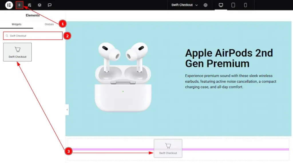 Inserting The Swift Checkout Widget