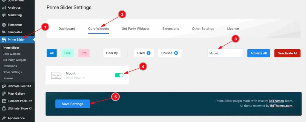 Enable The Mount Slider Widget