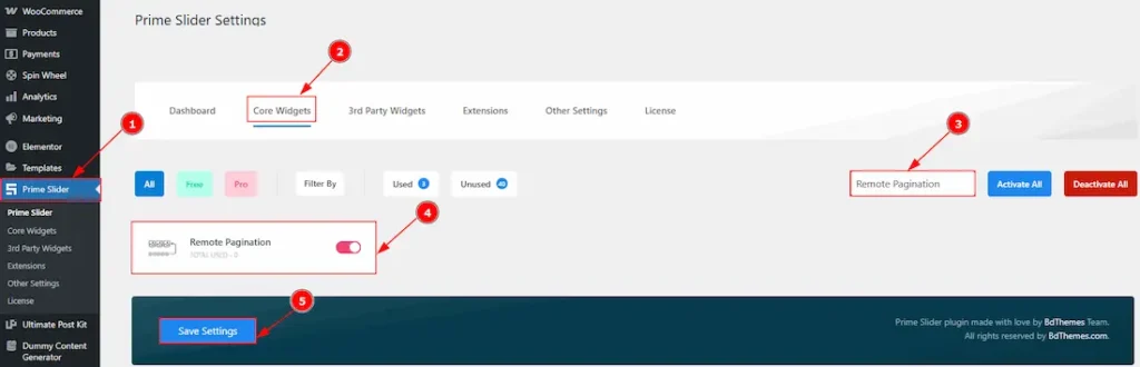 Enable The Remote Pagination Widget