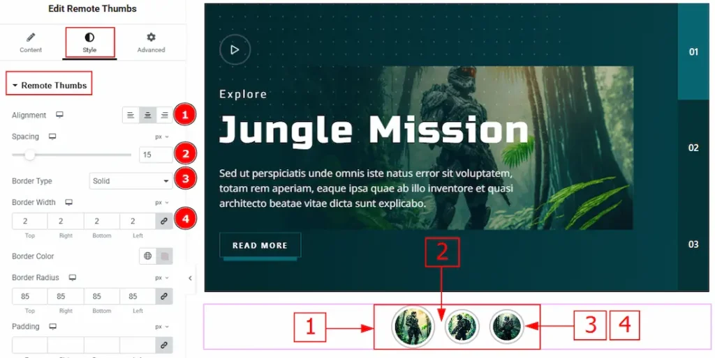Remote Thumbs Section