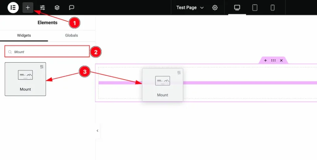 Inserting The Mount Slider widget