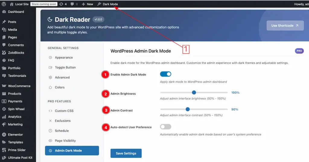 Admin Dark Mode - BdThemes