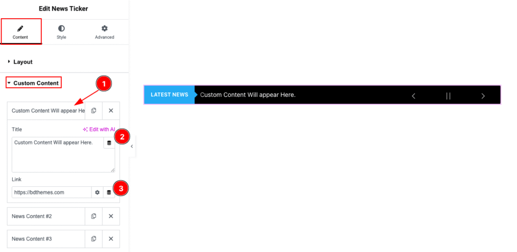 Edit custom content - BdThemes