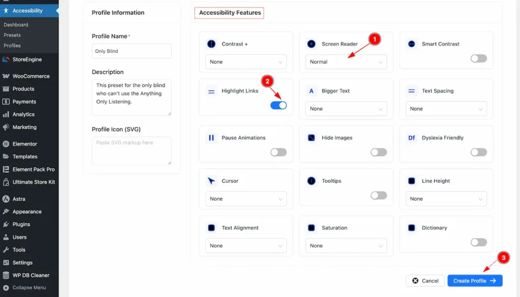 Profile Setup acccessibility complete - BdThemes