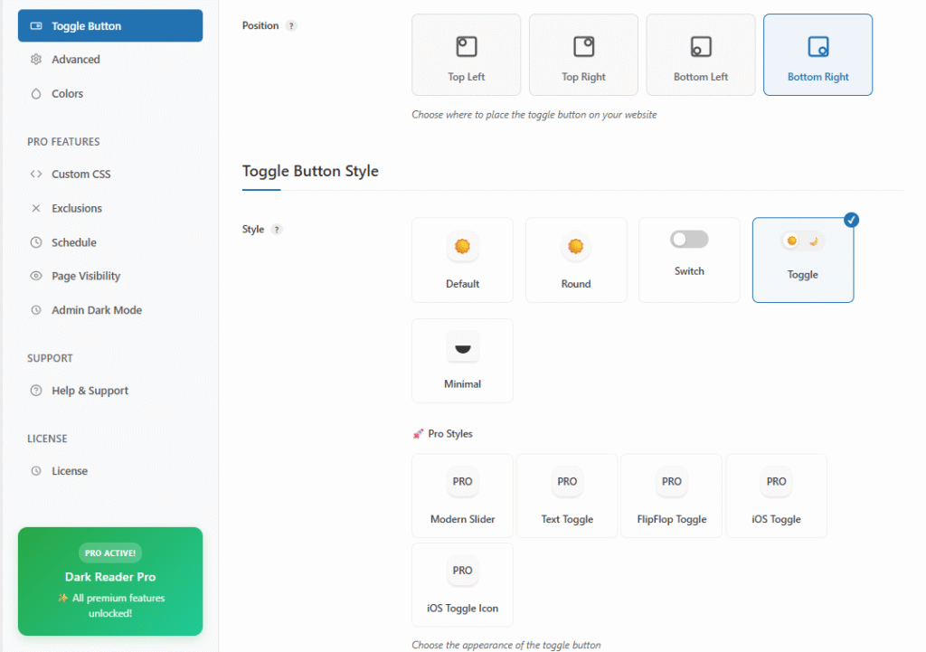 Flexible Toggle Button