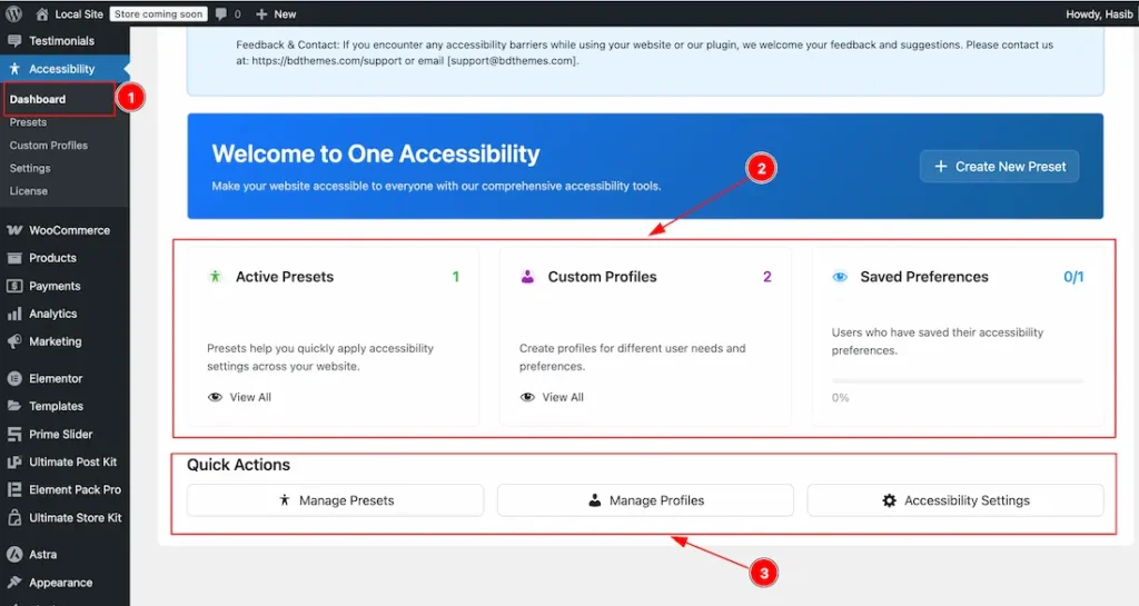 One Accessibility Dashboard