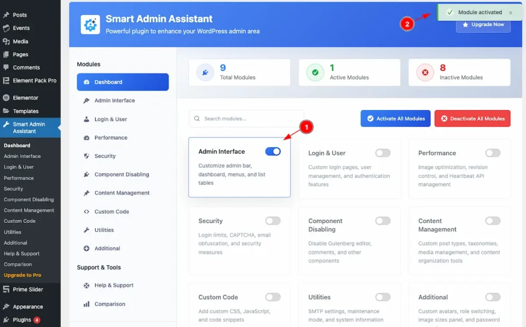 Admin interface 1 - BdThemes