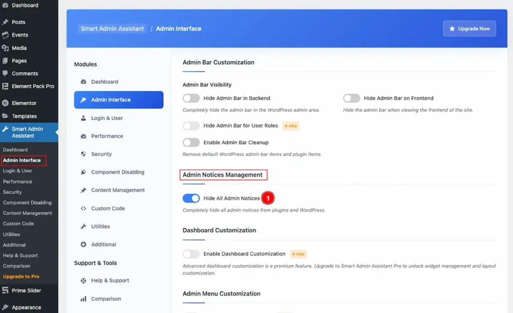 Admin notice management - BdThemes