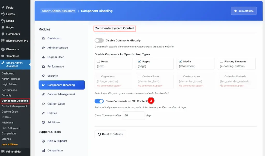 Comments system control 3 - BdThemes