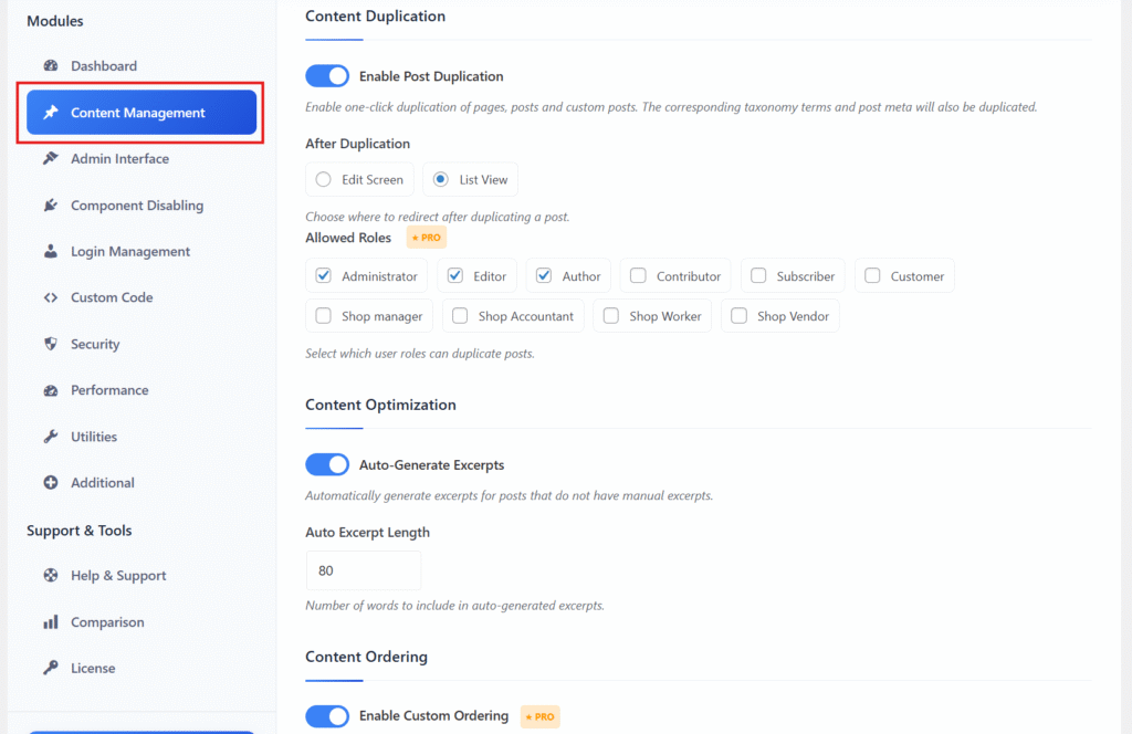 Content Management - Features of Smart Admin Assistant