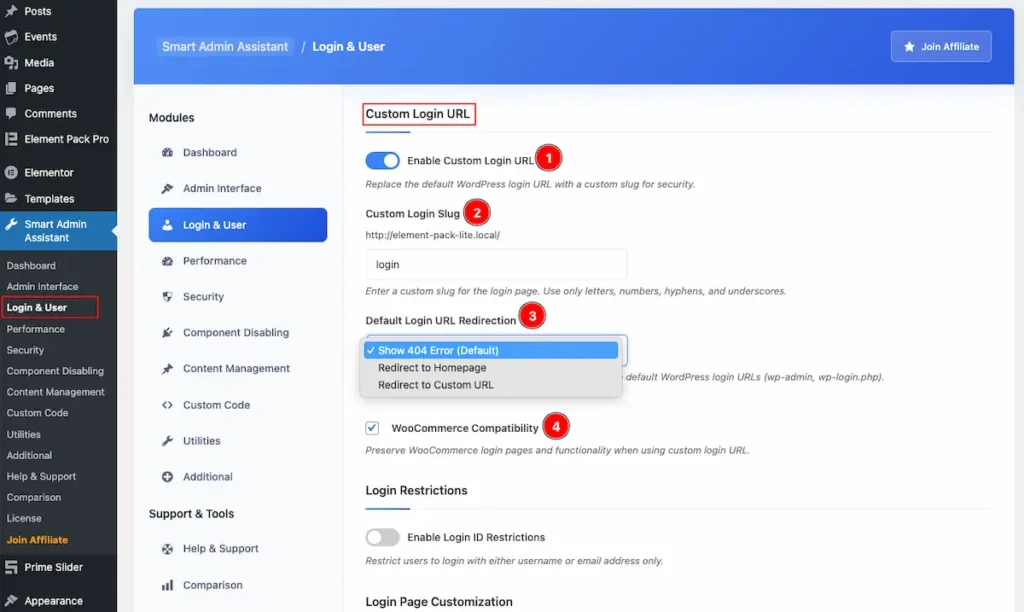 Custom Login URL - BdThemes