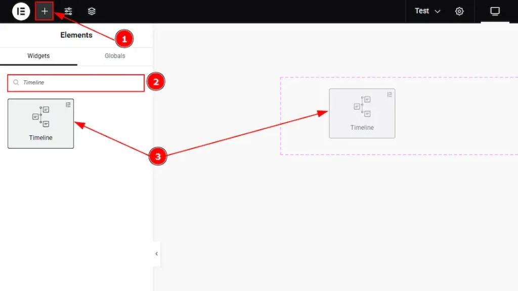 Inserting The Timeline widget