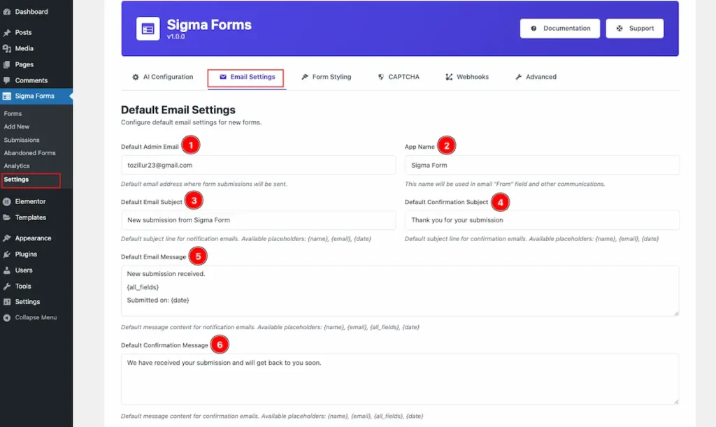 Email Settings - BdThemes