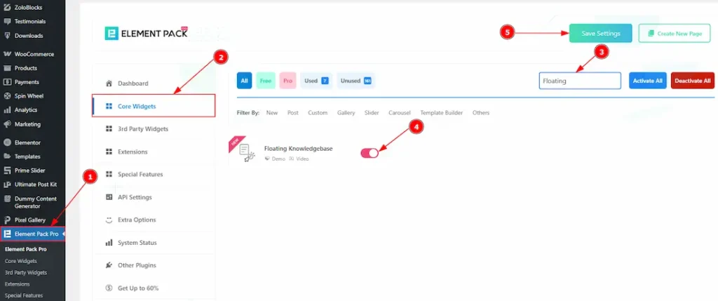 Enable The Floating Knowledgebase Widget