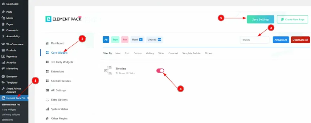 Enable The Timeline Widget
