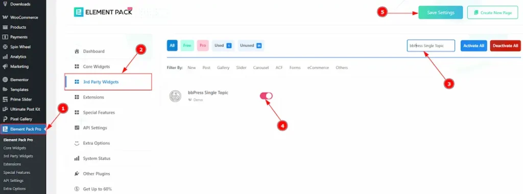 Enable The BbPress Single Topic Widget