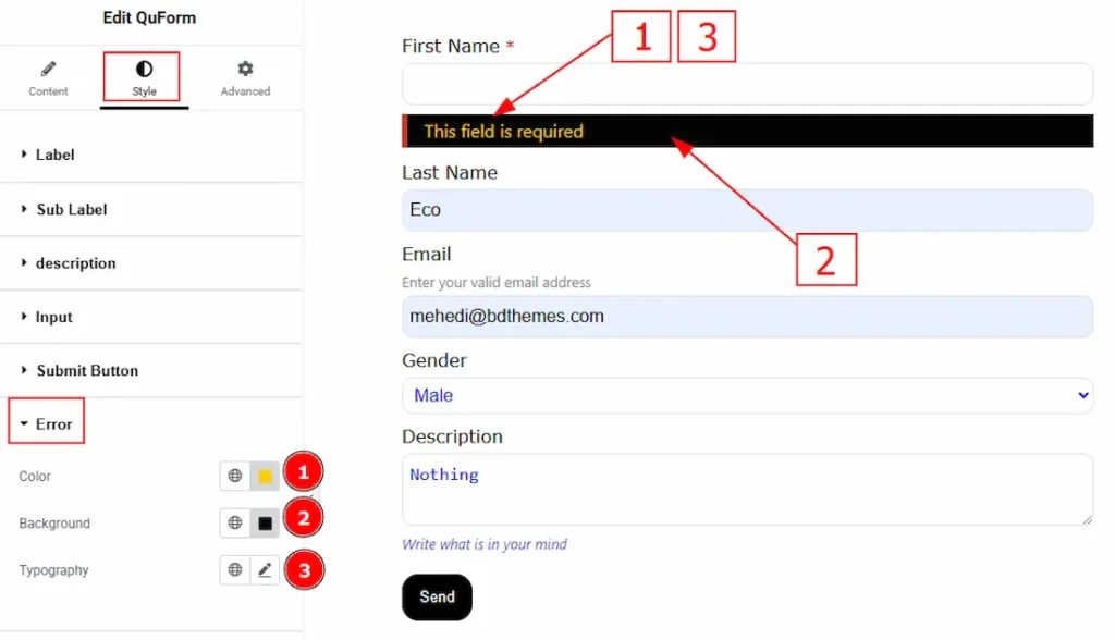 Error Section
