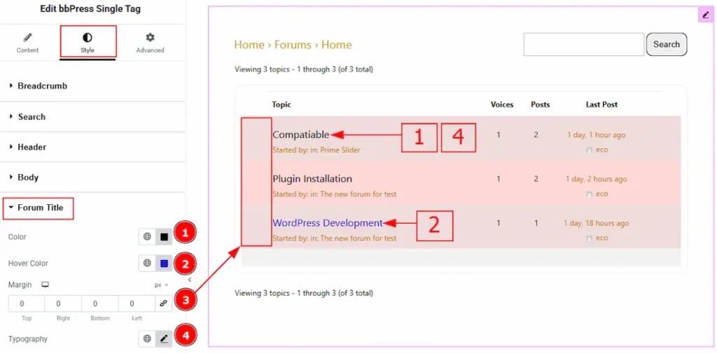 Forum Title Section