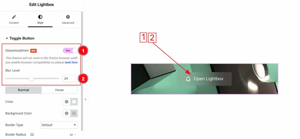 Toggle Button Section