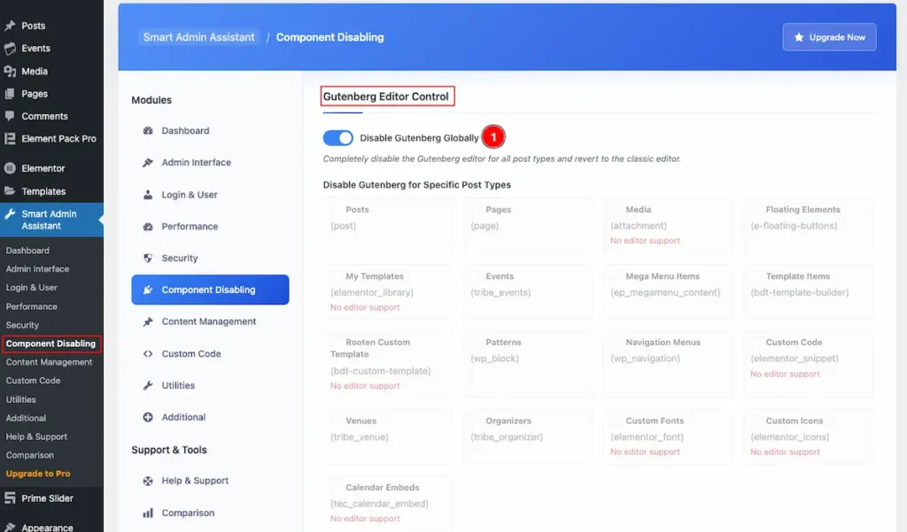 Gutenberg Editor Control - BdThemes