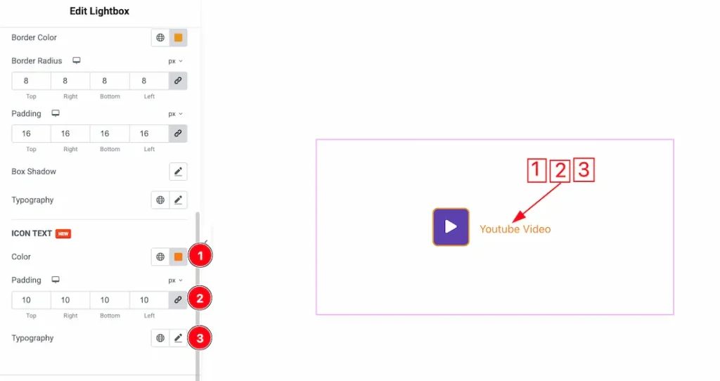 Icon Text section