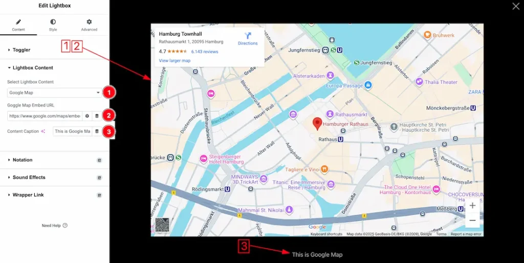 Lightbox Content Type- Google Map