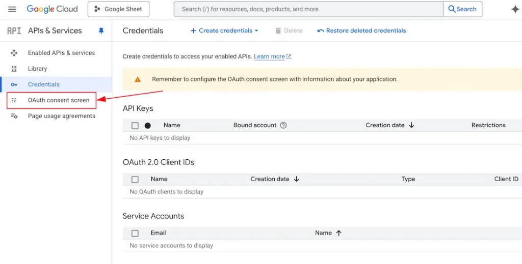 Navigate the OAuth Consent Screen