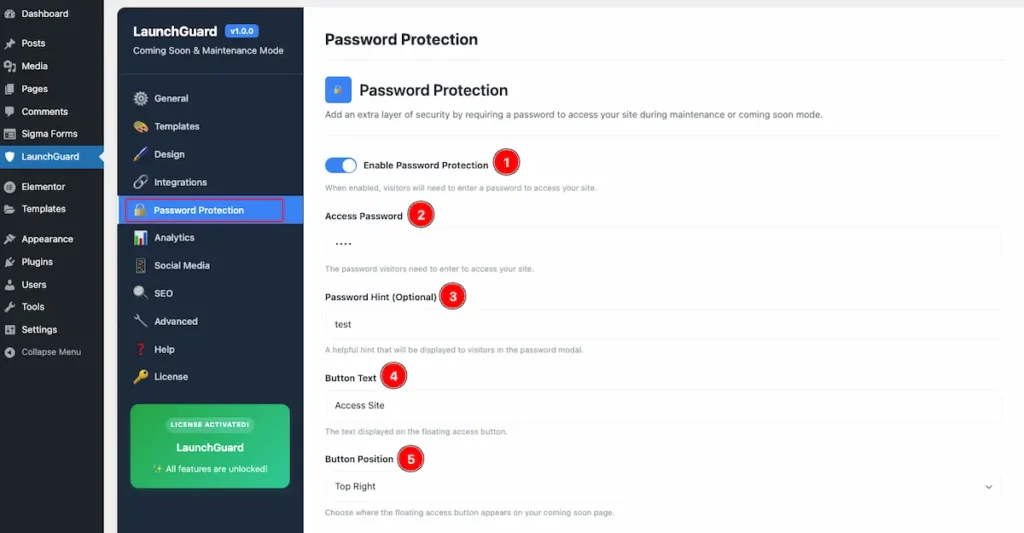 Password Protection - BdThemes
