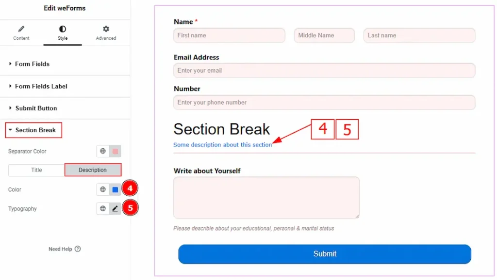 Section break description - BdThemes