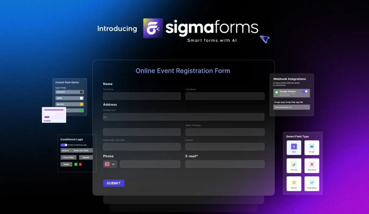 AI powered form builder-sigma form